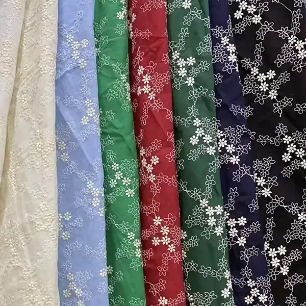 New Arrival 3d Flower Decorated 100 Cotton Embroidery Lace Fabric With Eyelet Holes For Women Shirt Clothing New Arrival 3d Flower Decorated 100 Cotton Embroidery Lace Fabric With Eyelet Holes For Women Shirt Clothing