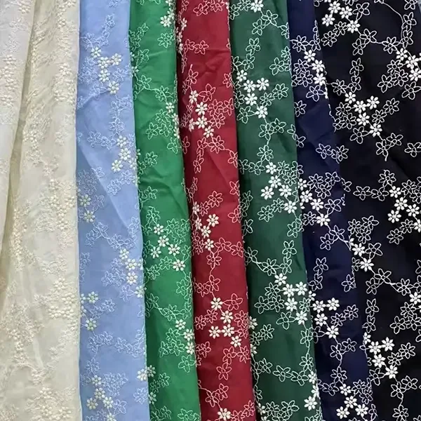 White Cotton Lace Embroidery Eyelet Fabric For Dress White Cotton Lace Embroidery Eyelet Fabric For Dress