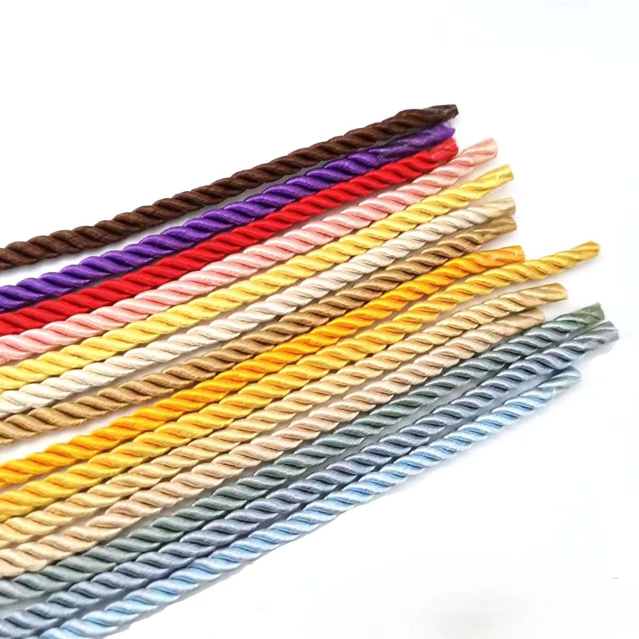 Bərk rəngli 7mm strands rəngli ipək ip bəzək ipək ipi