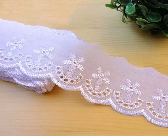 Moda ucuz polyester ağ gəlin tc krujeva bəzək, rəngli trimmings tc krujeva