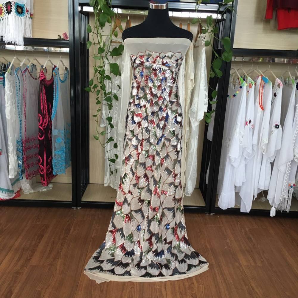Yüksək keyfiyyətli moda polyester sequin parça