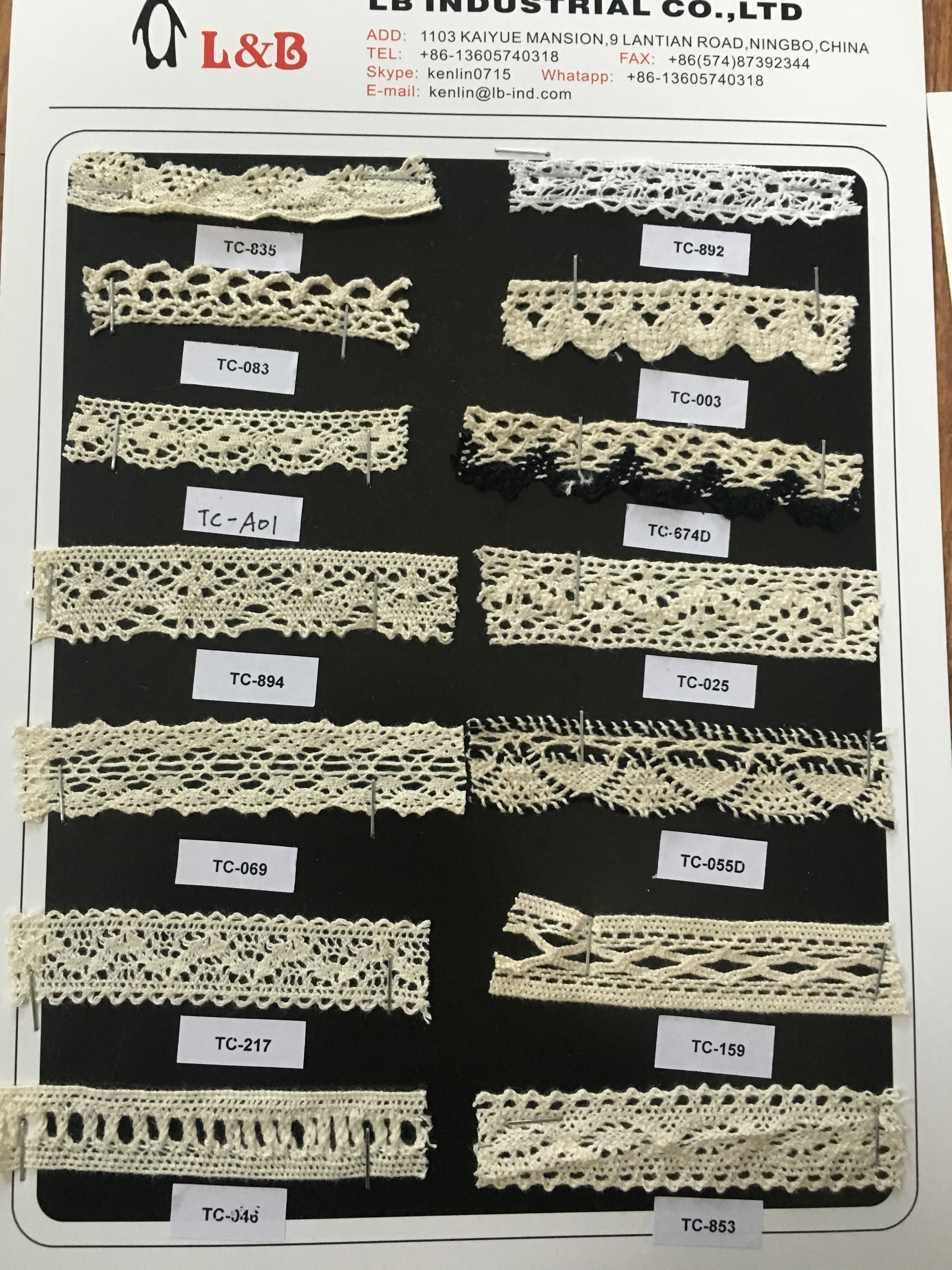 White 100% Narrow Cotton Lace Trim Crochet Embroidery Lace